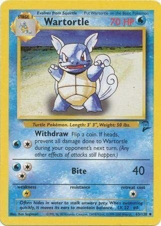 Wartortle (Base Set 2) Damaged / Poor