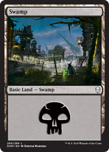 Swamp (260) (Dominaria) Light Play