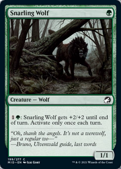Snarling Wolf (Innistrad: Midnight Hunt) Light Play