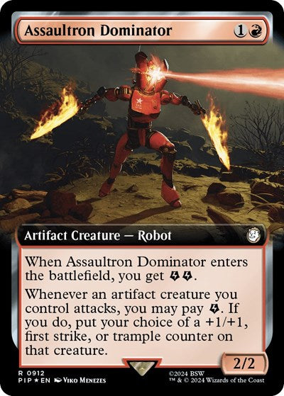 Assaultron Dominator (Extended Art) (Surge Foil) (Universes Beyond: Fallout) Light Play Foil