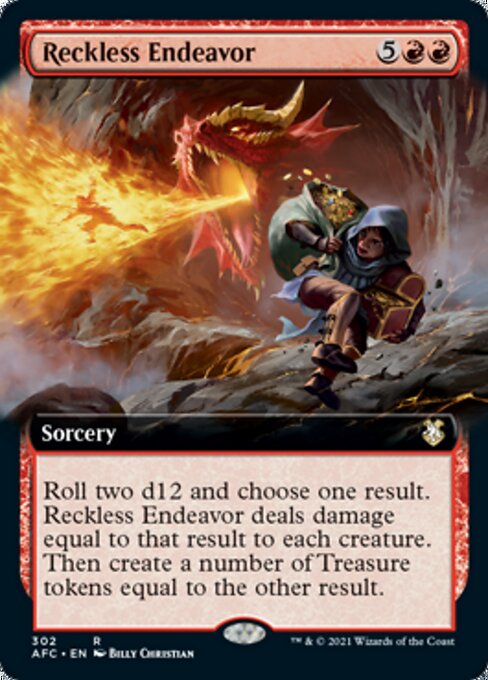 Reckless Endeavor (Extended Art) (Commander 2021 Forgotten Realms) Light Play