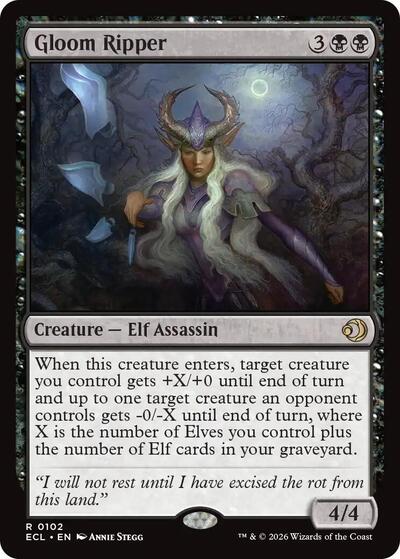 Gloom Ripper (Lorwyn Eclipsed) Light Play Foil