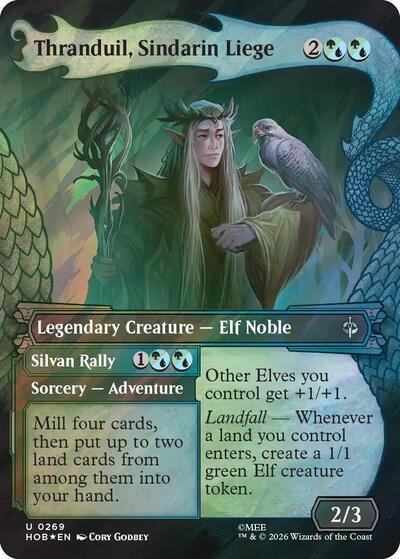 Thranduil, Sindarin Liege (Showcase) (Surge Foil) (The Hobbit) Light Play Foil