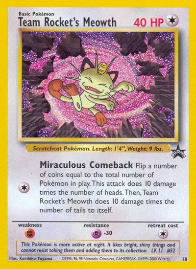 Team Rocket's Meowth (WoTC Promo) Medium Play
