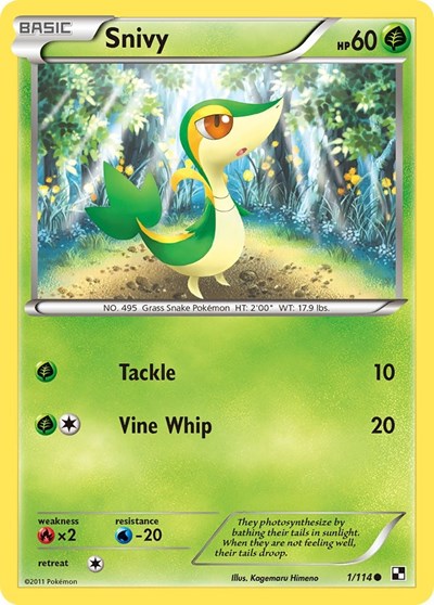 Snivy (1) (Black and White) Light Play Holofoil
