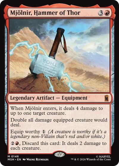 Mjolnir, Hammer of Thor (Marvel Super Heroes) Light Play Foil