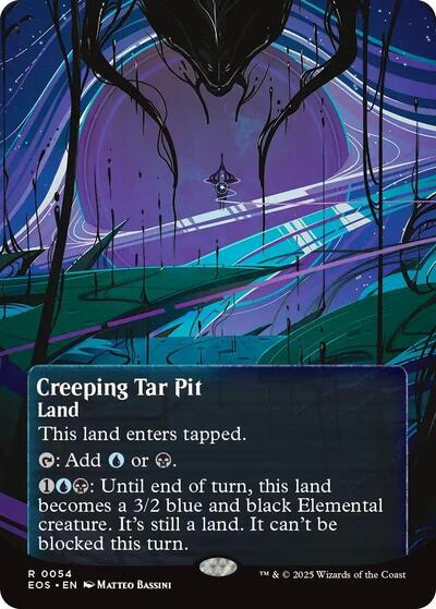 Creeping Tar Pit (0054) (Borderless) (Stellar Sights) Light Play Foil