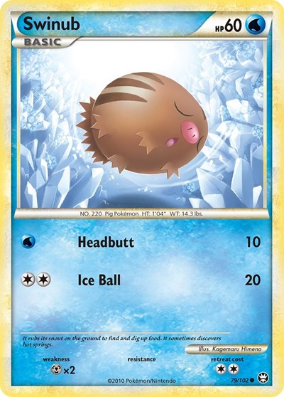 Swinub (Triumphant) Damaged / Poor Reverse Holofoil
