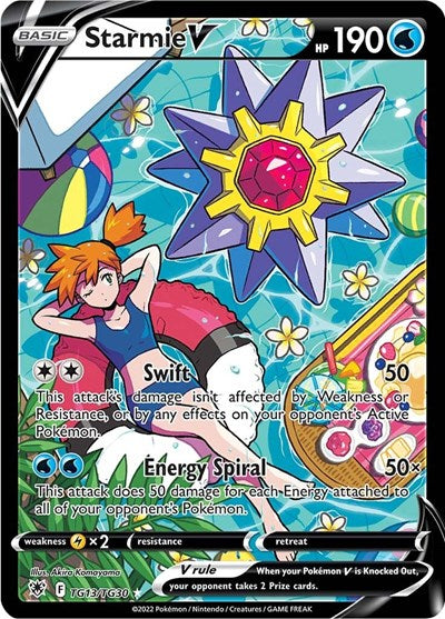 Starmie V (SWSH10: Astral Radiance Trainer Gallery) Heavy Play Holofoil