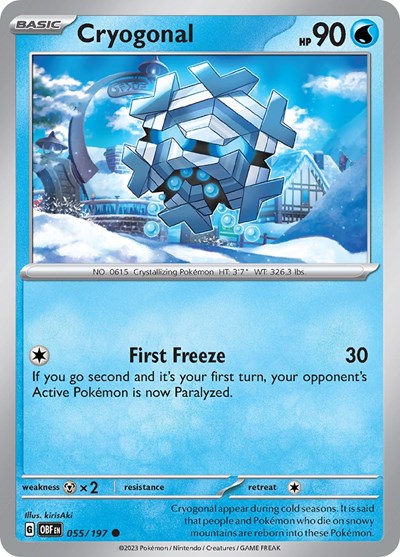 Cryogonal (Scarlet and  Violet: Obsidian Flames) Light Play Reverse Holofoil