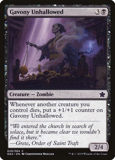 Gavony Unhallowed (Magic Game Night 2019) Light Play