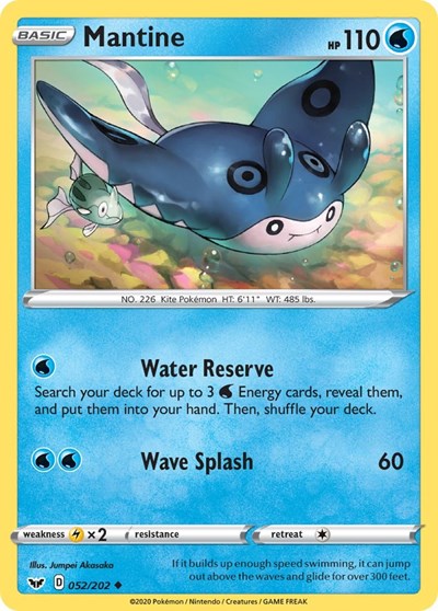 Mantine (SWSH01: Sword & Shield Base Set) Light Play