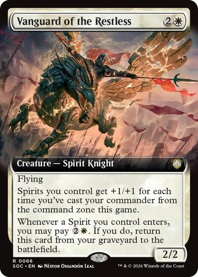 Vanguard of the Restless (Extended Art) (Commander: Secrets of Strixhaven) Light Play