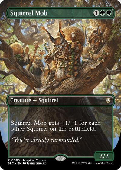 Squirrel Mob (Borderless) (Commander: Bloomburrow) Light Play Foil