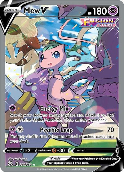 Mew V (Alternate Full Art) (SWSH08: Fusion Strike) Near Mint Holofoil