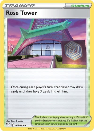 Rose Tower (SWSH03: Darkness Ablaze) Light Play Reverse Holofoil