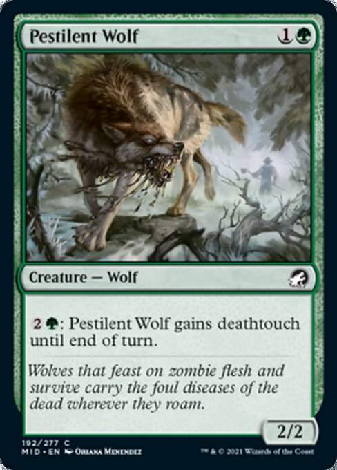 Pestilent Wolf (Innistrad: Midnight Hunt) Light Play