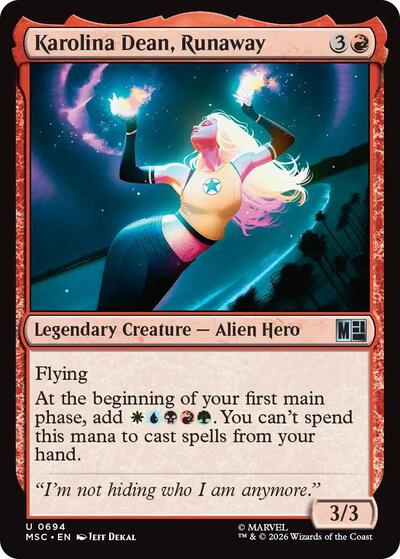 Karolina Dean, Runaway (Commander: Marvel Super Heroes) Light Play