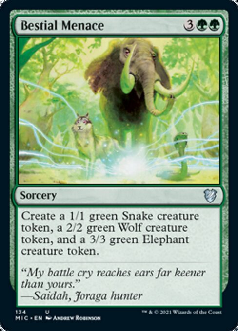 Bestial Menace (Commander 2021 Midnight Hunt) Light Play