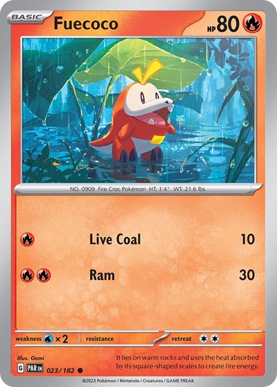 Fuecoco (Scarlet and Violet: Paradox Rift) Light Play Reverse Holofoil