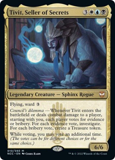 Tivit, Seller of Secrets (Commander: Streets of New Capenna) Light Play Foil