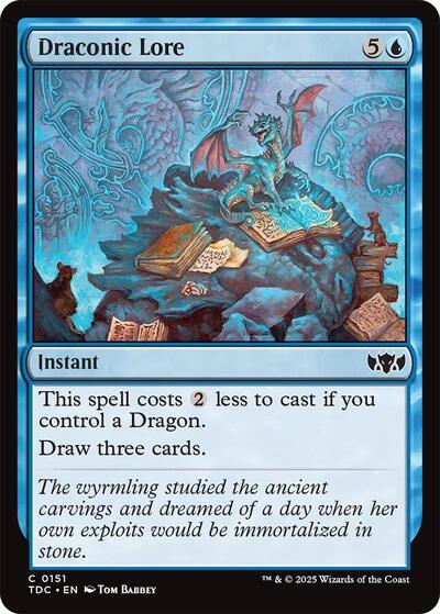 Draconic Lore (Commander: Tarkir: Dragonstorm) Light Play