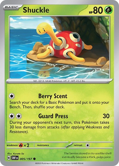 Shuckle (Scarlet and  Violet: Obsidian Flames) Light Play