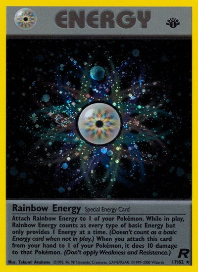 Rainbow Energy (17) (Team Rocket) Damaged / Poor Holofoil Unlimited