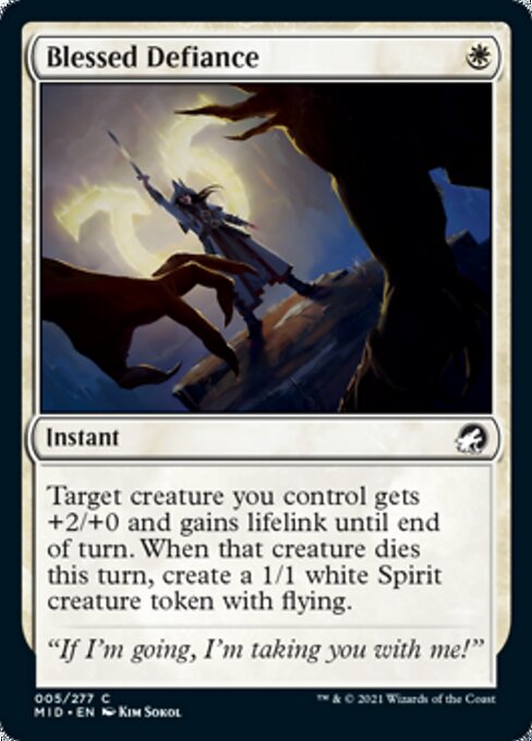 Blessed Defiance (Innistrad: Midnight Hunt) Light Play