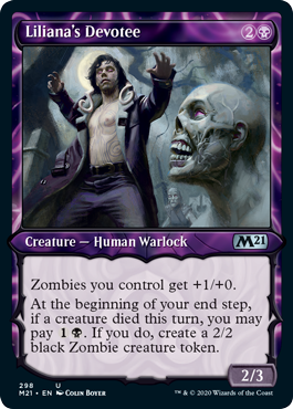 Liliana's Devotee (Showcase) (Magic 2021 Core Set) Light Play