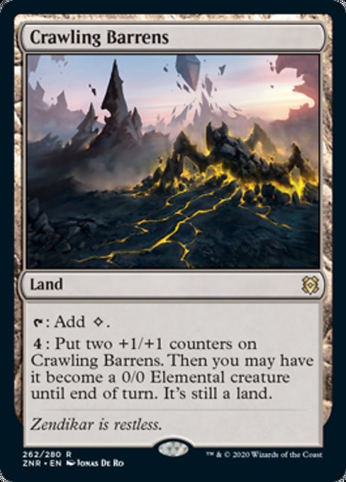 Crawling Barrens (Zendikar Rising) Light Play