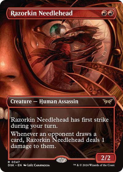 Razorkin Needlehead (Borderless) (Duskmourn: House of Horror) Near Mint Foil