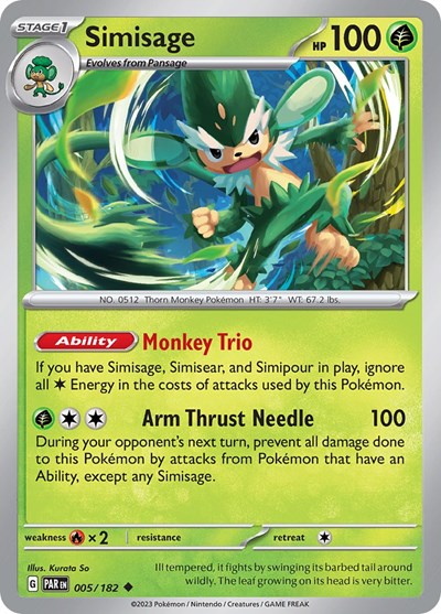 Simisage (Scarlet and Violet: Paradox Rift) Light Play Reverse Holofoil