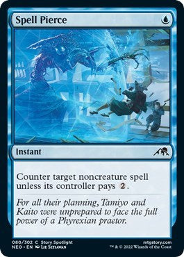 Spell Pierce (Kamigawa: Neon Dynasty) Light Play Foil