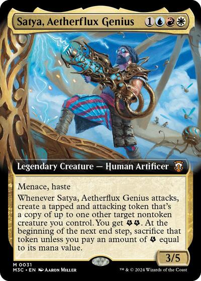 Satya, Aetherflux Genius (Extended Art) (Commander: Modern Horizons 3) Light Play Foil