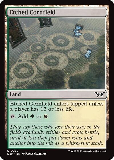 Etched Cornfield (Duskmourn: House of Horror) Light Play Foil
