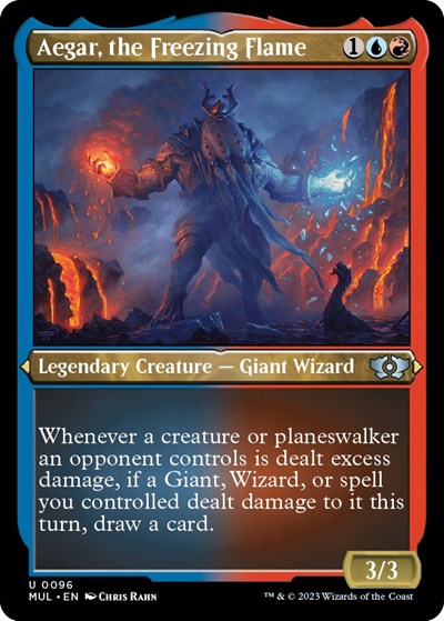 Aegar, the Freezing Flame (Foil Etched) (March of the Machine: Multiverse Legends) Light Play Foil