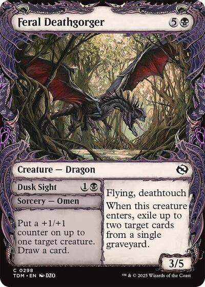 Feral Deathgorger (Showcase) (Tarkir: Dragonstorm) Light Play Foil