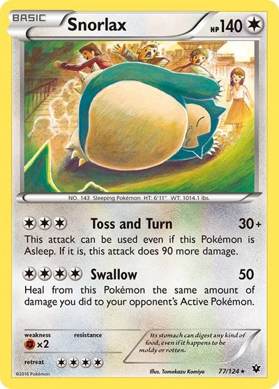 Snorlax (XY - Fates Collide) Heavy Play Reverse Holofoil