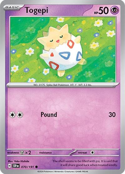 Togepi (SV08: Surging Sparks) Light Play Reverse Holofoil