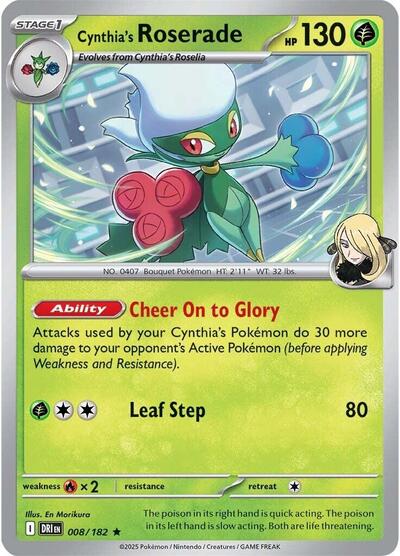 Cynthia's Roserade (SV10: Destined Rivals) Light Play Holofoil