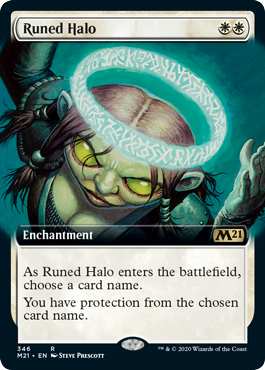 Runed Halo (Extended Art) (Magic 2021 Core Set) Light Play