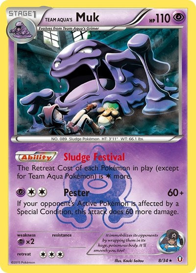 Team Aqua's Muk (Double Crisis) Damaged / Poor Holofoil