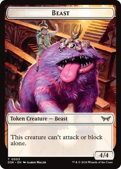 Beast Token (Duskmourn: House of Horror) Light Play