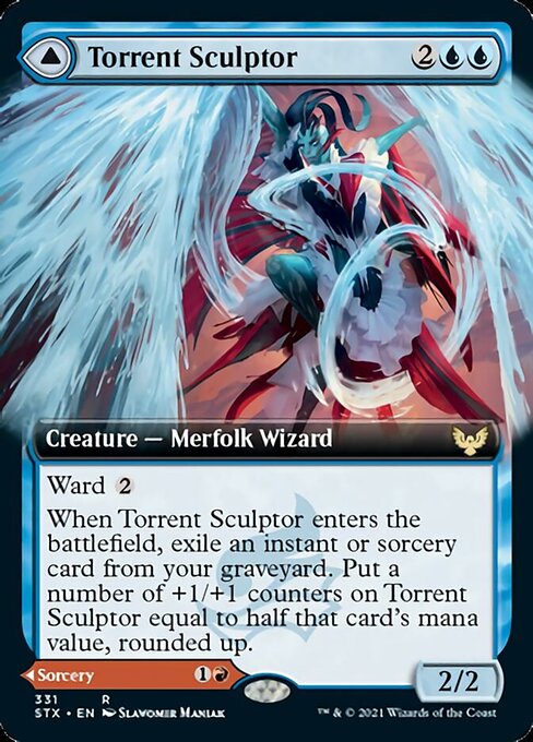 Torrent Sculptor / Flamethrower Sonata (Extended Art) (Strixhaven) Light Play
