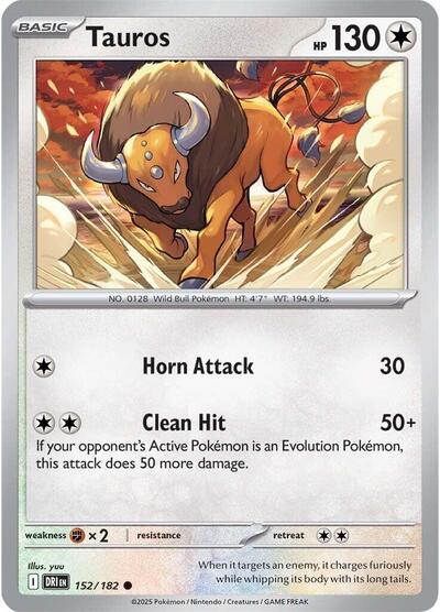 Tauros (SV10: Destined Rivals) Light Play Reverse Holofoil