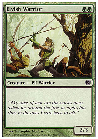 Elvish Warrior (9th Edition) Light Play