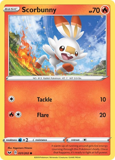 Scorbunny (031) (SWSH01: Sword & Shield Base Set) Medium Play