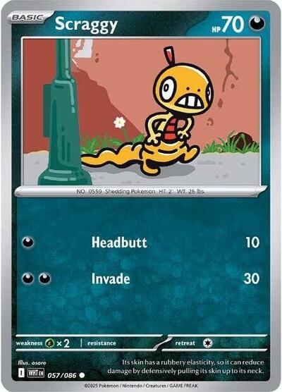 Scraggy (SV: White Flare) Light Play Reverse Holofoil