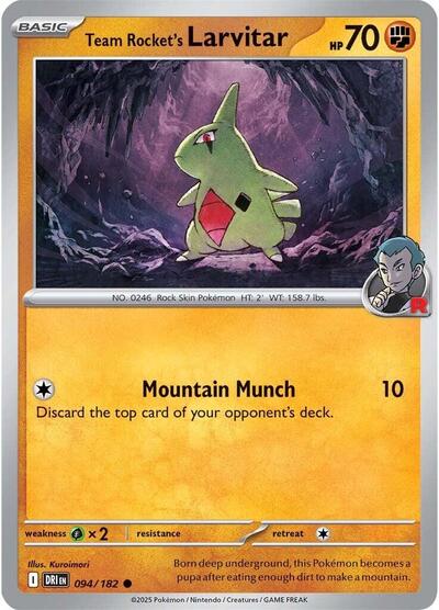 Team Rocket's Larvitar (SV10: Destined Rivals) Light Play Reverse Holofoil